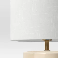17"x10.25" Modern Clover Table Lamp Cream - Threshold™: Ceramic Base, Linen Shade, UL Listed, No Assembly Required -Haven Home Store GUEST 650b246e bf36 4f31 ab6a e82a3e55a402