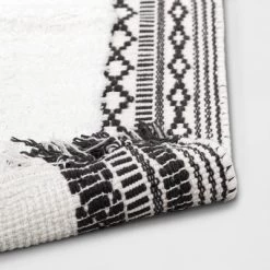 20"x32" Striped Fringe Bath Rug Black/White - Threshold™ -Haven Home Store GUEST 662229d1 c87a 4b85 bf6d 89c861af04aa