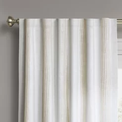 1pc 50"x63" Blackout Block Striped Window Curtain Panel White/Beige - Threshold™