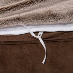 55" X 80" 18lbs Faux Fur Weighted Blanket With Removable Cover Brown - Threshold™: Glass Beads, Microplush, Machine Washable