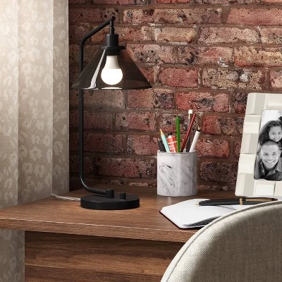 Smoked Glass Table Lamp Black - Threshold™ 2 Smoked Glass Table Lamp Black - Threshold™ - Image 2