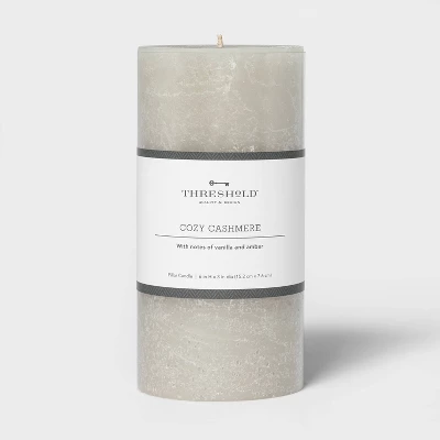 Pillar Cozy Cashmere Candle Gray - Threshold™ 3 Pillar Cozy Cashmere Candle Gray - Threshold™ - Image 3