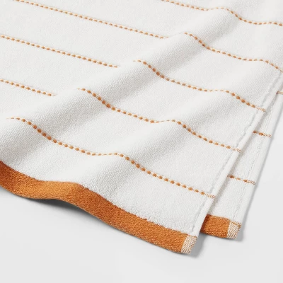 Modern Pinstriped Towel White/Yellow - Threshold™ 3 Modern Pinstriped Towel White/Yellow - Threshold™ - Image 3