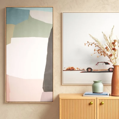 47" X 24" Mauve Abstract Framed Canvas - Threshold™ 1 47" X 24" Mauve Abstract Framed Canvas - Threshold™