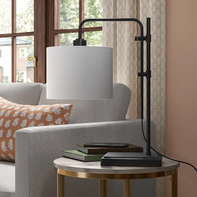 Knox Adjustable Shaded Table Lamp Black - Threshold™: Modern, In-Line Switch, ETL Listed 2 Knox Adjustable Shaded Table Lamp Black - Threshold™: Modern, In-Line Switch, ETL Listed - Image 2