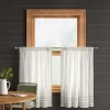 2pk 42"x36" Light Filtering Stripe Border Curtain Tiers Cream/Gray - Threshold™