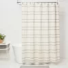 Woven Modern Plaid Shower Curtain Ivory - Threshold™
