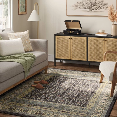 Distressed Geometric Tufted Area Rug Green - Threshold™ 1 Distressed Geometric Tufted Area Rug Green - Threshold™