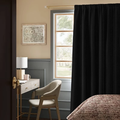 Blackout Henna Window Curtain Panel Black - Threshold™ 1 Blackout Henna Window Curtain Panel Black - Threshold™