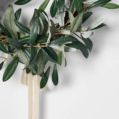 Set Of 3 Mini Olive Wreaths With Ribbon - Threshold™ Designed With Studio McGee 2 Set Of 3 Mini Olive Wreaths With Ribbon - Threshold™ Designed With Studio McGee - Image 2