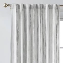1pc 50"x84" Light Filtering Striped Curtain Panel Gray - Threshold™