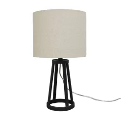 Medium Modern Industrial Assembled Table Lamp Black - Threshold™: UL Listed, Cotton-Linen Shade, Metal Body, No Bulb Included -Haven Home Store GUEST 76ff91ca c377 471b af4b c11f51a8500f
