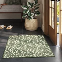 2'x3' Botanical Washable Accent Rug Fern Green - Threshold™