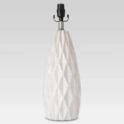 Faceted Ceramic Large Lamp Base White - Threshold -Haven Home Store GUEST 7b2627e8 f8a0 414b 98d0 40d1edd56162