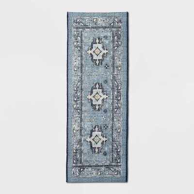 Vintage Persian Medallion Kitchen Rug Blue - Threshold™ 5 Vintage Persian Medallion Kitchen Rug Blue - Threshold™ - Image 5