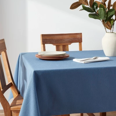 120" X 60" Cotton Tablecloth Blue - Threshold™ 1 120" X 60" Cotton Tablecloth Blue - Threshold™