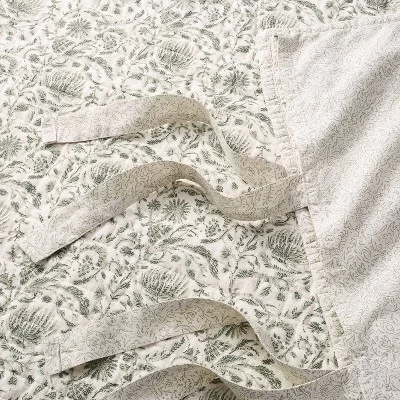 Decorative Border Cotton Slub Print Quilt Sham Light Teal Green – Threshold™ Designed With Studio McGee 4 Decorative Border Cotton Slub Print Quilt Sham Light Teal Green – Threshold™ Designed With Studio McGee - Image 4