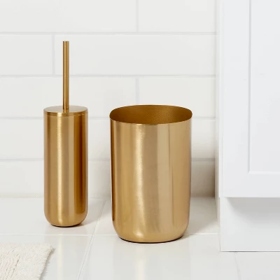Brushed Brass Waste Can Gold - Threshold™ 1 Brushed Brass Waste Can Gold - Threshold™