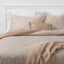 5pc Printed Geo Comforter Set Assorted Beiges - Threshold™ -Haven Home Store GUEST 84ab46c4 1804 4b92 9be5 04c944d2f5db