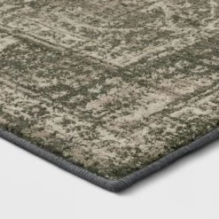 Floral Woven Area Rug Gray - Threshold™