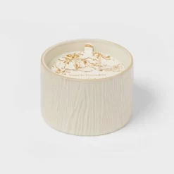 Textured Straight Side Ceramic Vanilla Pumpkin Candle White - Threshold™ -Haven Home Store GUEST 8674ac69 18eb 4b1b b70c 044015f5edd1