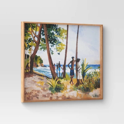 30" X 24" Village Waterfront By Boscoe Holder Framed Canvas Board - Threshold™ 2 30" X 24" Village Waterfront By Boscoe Holder Framed Canvas Board - Threshold™ - Image 2