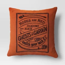 Embroidered Ghosts In The Garden Square Halloween Throw Pillow Orange - Threshold™ -Haven Home Store GUEST 940441dc 54cb 444d 997a c7665744f61a