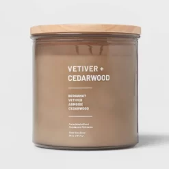 Glass Jar Vetiver And Cedarwood Candle Brown - Threshold™ -Haven Home Store GUEST 94fa0143 6384 4148 9851 b3c3e6d22167