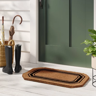 1'6"x2'6" Octagon Frame Coir Doormat Black - Threshold™ Designed With Studio McGee™ 1 1'6"x2'6" Octagon Frame Coir Doormat Black - Threshold™ Designed With Studio McGee™