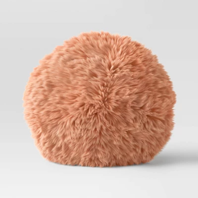 Long Faux Fur Round Throw Pillow - Threshold™ 3 Long Faux Fur Round Throw Pillow - Threshold™ - Image 3