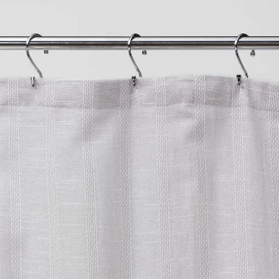 Tonal Striped Shower Curtain Gray - Threshold™ 2 Tonal Striped Shower Curtain Gray - Threshold™ - Image 2
