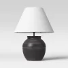 21.25"x17" Large Ceramic Table Lamp Black - Threshold™: Embossed Detail, No Assembly Required
