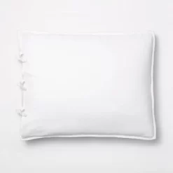 Standard Decorative Border Cotton Slub Quilt Sham Neutral Floral - Threshold™ Designed With Studio McGee: OEKO-TEX Certified, Tie Closure -Haven Home Store GUEST 9e945609 48a2 465a ab81 242a947e1569