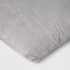 Washed Cotton Velvet Square Throw Pillow Gray - Threshold™: Indoor Use, Hidden Zipper, 18x18" -Haven Home Store GUEST 9eb28dbf 4f22 43b0 a70d 661f14229d7a