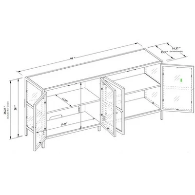Crystal Cove Glass TV Stand For TVs Up To 59" - Threshold™ Designed With Studio McGee 6 Crystal Cove Glass TV Stand For TVs Up To 59" - Threshold™ Designed With Studio McGee - Image 6