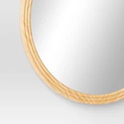 28" Round Fluted Circle Wall Mirror Natural - Threshold™ -Haven Home Store GUEST a743603a 483e 46d3 8792 42b3e39f0c24