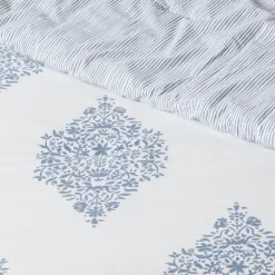 Reversible Medallion Family-Friendly Comforter & Sham Set White/Blue - Threshold™ 8 Reversible Medallion Family-Friendly Comforter & Sham Set White/Blue - Threshold™ -Haven Home Store GUEST a800d79d 0047 401f a635 26e138a4d433