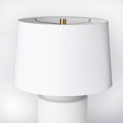 24"x16" Ceramic Assembled Table Lamp White - Threshold™ Designed With Studio McGee: Ribbed Design, Dimmable, UL Listed -Haven Home Store GUEST a86757d9 51f6 44d9 8c7c ee9672f84967