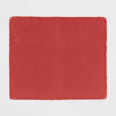 Solid Woven Throw Blanket Pink - Threshold™ 2 Solid Woven Throw Blanket Pink - Threshold™ - Image 2
