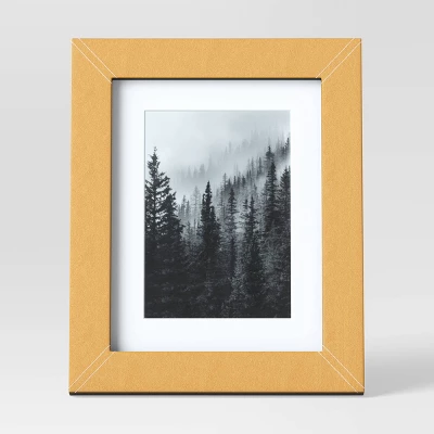 7" X 9" Matted To 5" X 7" Faux Leather Table Frame Light Brown - Threshold™ 2 7" X 9" Matted To 5" X 7" Faux Leather Table Frame Light Brown - Threshold™ - Image 2