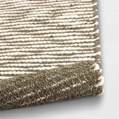 2'x3' Striped Accent Rug Olive Green - Threshold™ 3 2'x3' Striped Accent Rug Olive Green - Threshold™ - Image 3