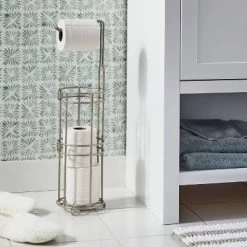 4 Roll Reserve Plus Freestanding Toilet Tissue Holder Silver - Threshold™