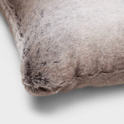 Neutral Faux Fur Throw Pillow - Threshold™ 3 Neutral Faux Fur Throw Pillow - Threshold™ - Image 3