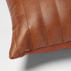 Lumbar Faux Leather Channel Stitch Decorative Throw Pillow - Threshold™ -Haven Home Store GUEST b1248bcb 60a2 4ec2 9554 09261e433ec5