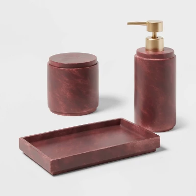 Luxe Faux Marble Bath Tray Wine - Threshold™ 4 Luxe Faux Marble Bath Tray Wine - Threshold™ - Image 4