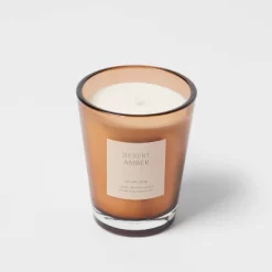 Colored Vase Glass With Dustcover Desert Amber Candle Brown - Threshold™ -Haven Home Store GUEST b38f17b2 0d53 4c5b bb58 f4b0dd118311