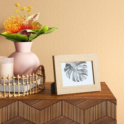 4" X 6" Global Diamond Table Frame Natural/White - Threshold™ 1 4" X 6" Global Diamond Table Frame Natural/White - Threshold™