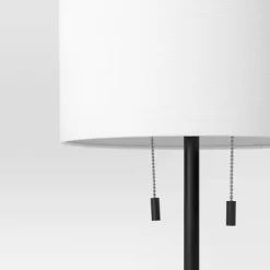 Reeded Metal Stick Lamp With Dual Socket Black (Includes LED Light Bulb) - Threshold™ -Haven Home Store GUEST b7442996 e33d 4f96 9677 a48d42ef5a1d