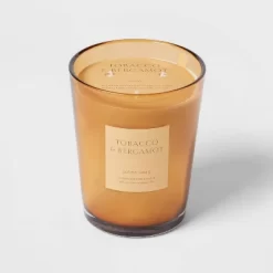 Colored Vase Glass With Dustcover Tobacco And Bergamot Candle Yellow - Threshold™ 11 Colored Vase Glass With Dustcover Tobacco And Bergamot Candle Yellow - Threshold™ -Haven Home Store GUEST b93280db 41cc 4916 9fbe 5bb9cb7d18d7