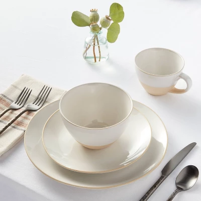 16pc Stoneware Wethersfield Dinnerware Set White - Threshold™ 1 16pc Stoneware Wethersfield Dinnerware Set White - Threshold™